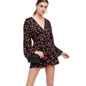 Free People Black Floral Romper